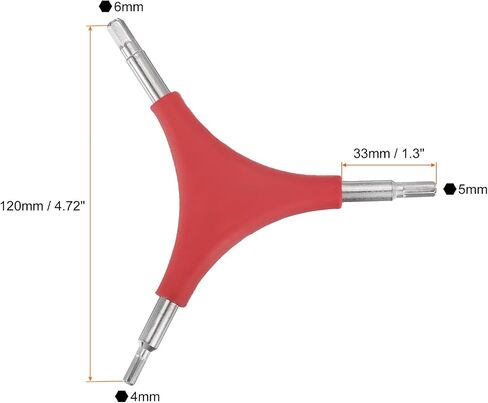 HARFINGTON 2pcs Y-Shaped 3 Way Bike Hex Wrench 4/5/6mm Y-Type Internal Hexagon Wrench Kit All-In-One Multi Portable Biking Torque Spanner for Bicycle Cycling Repair Hardware Tools, Red in Kuwait