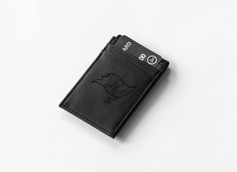 Rico Industries Laser Engraved Front Pocket Wallet, Tampa Bay Buccaneers, Black, 2.75 x 4-" in Saudi Arabia