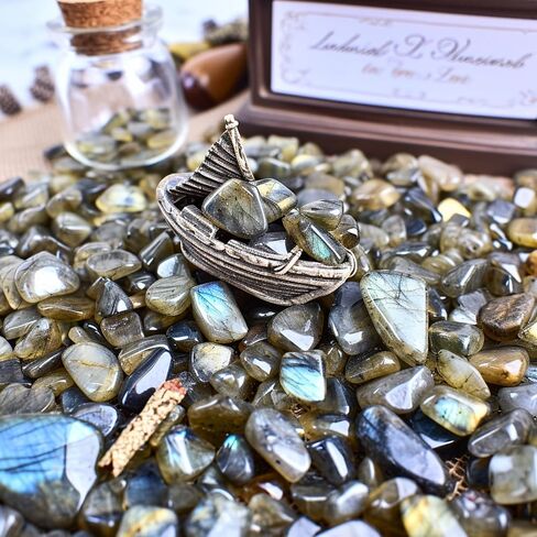 رقائق كريستال اللابرادوريت المصقولة 200 قطعة - 10 أوقية رقائق حجرية مسحوقة وأحجار زجاج البحر شفاء الريكي كريستال صنع المجوهرات ديكور المنزل in Kuwait