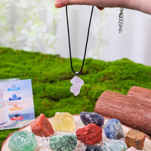 16 قطعة من الكريستالات وأحجار الشفاء من جوهاوس، أحجار الشاكرا الخام والصخور لمجموعة التأمل واليوجا in Kuwait