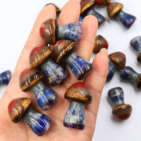 LCLUCKYLK-قطعة واحدة من فطر الكريستال الملون، تخفيف التوتر العقلي، حجر الشفاء الكريستالي السبعة شاكرا، كريستال التأمل (اللون) (فطر كريستال ملون) in Kuwait