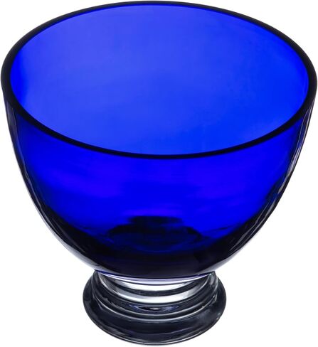 Barski Beautiful Handmade Glass Round Footed Bowl, Cobalt, 9.5" D (9.5 Inches Diameter), Made in Europe in Saudi Arabia