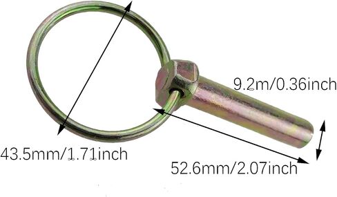 2PCS Pin Heavy Duty Pin Locking Pin Clip M6x45 Galvanised O Ring Safety Pin Suitable for Horticulture and Agriculture and Truck in Saudi Arabia