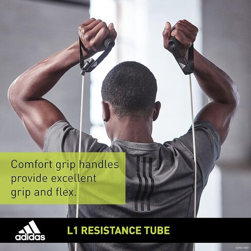 adidas Resistance Bands with Handles - Foam Grip Workout Exercise Bands for Men and Women (3 Fitness Levels) in Saudi Arabia
