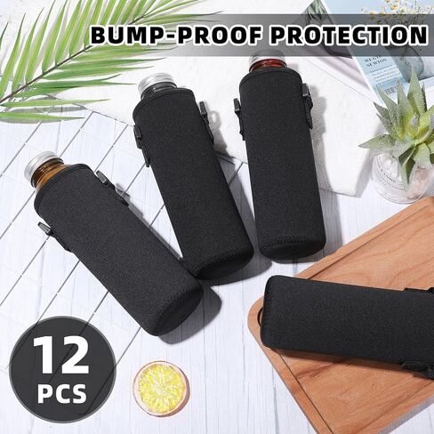 12 Pcs Water Bottle Sleeve with Shoulder Strap Sublimation Water Bottle Holder 25oz Water Bottle Carrier Pouch Adjustable Water Bottle Sling Bag for Boys Girls(Black) in Saudi Arabia