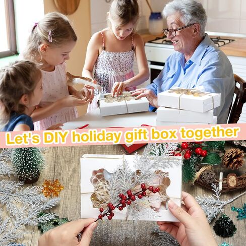 60 عبوة من صناديق البسكويت مع صناديق كب كيك نافذة مقاس 7 × 4.3 × 1.5 بوصة، 60 صندوق حلوى من ورق الكرافت، 60 بطاقة و60 حبلًا للكعك والمعجنات والكعك والبسكويت (أبيض) in Kuwait