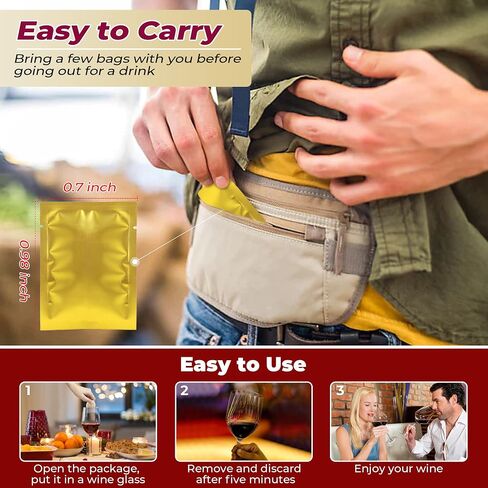 Trobing Wine Filter 24 Bags, Removes Sulfites Histamines and Tannin, No More and Headaches Nausea, Wine Allergy Sensitivity Prevention, All Natural Purifier Filters in Saudi Arabia