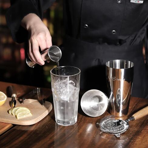 Cocktail Shaker Set with Stand, Mixology Bartender Kit for Drink Mixing | Mixology Set with 7 Bar Set Tools Cocktail Kit in Saudi Arabia
