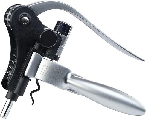 Wine Bottle Opener Set by M&R Blvd. - Professional Grade, Deluxe Screwpull Lever Corkscrew - Extra Spiral, Foil Cutter, Aerator Spout, Wine Stopper - Premium Bar Accessory & Wine Gift Set - Silver in Saudi Arabia