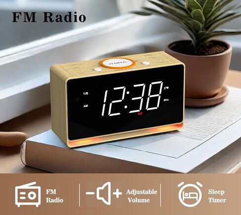 iTOMA Alarm Clock Radio, 1.4" White LED Display Clock with Bluetooth, FM Radio, Dual Alarm, Sleep Timer, Snooze, Auto & Manual Dimmer, USB Charger and Night Light (CKS718W-NA) in Saudi Arabia