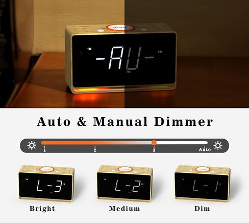 iTOMA Alarm Clock Radio, 1.4" White LED Display Clock with Bluetooth, FM Radio, Dual Alarm, Sleep Timer, Snooze, Auto & Manual Dimmer, USB Charger and Night Light (CKS718W-NA) in Saudi Arabia