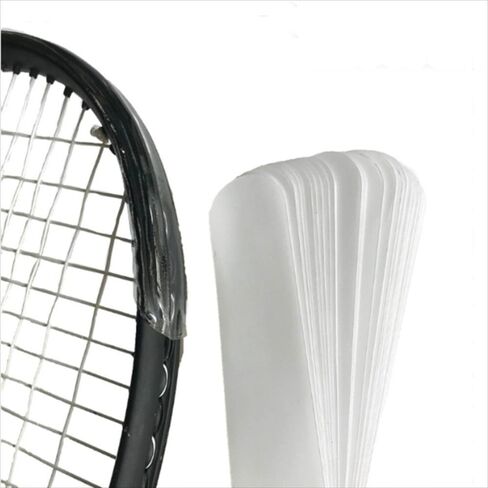 2 Pieces Transparent Tennis Racket Head Tape,Racquet Head Edge Guard,Racket Edge Protection Tape,Fit Perfectly Curved Edge,Badminton Racket Head Protector Sticker in Saudi Arabia