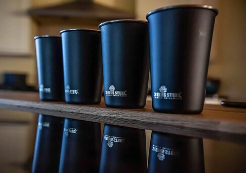 #1 أكواب فاخرة من الفولاذ المقاوم للصدأ بسعة 16 أونصة/475 مل كوب نصف لتر (4 عبوات) من Greens Steel - أكواب معدنية ممتازة - كوب متين قابل للتكديس in Kuwait