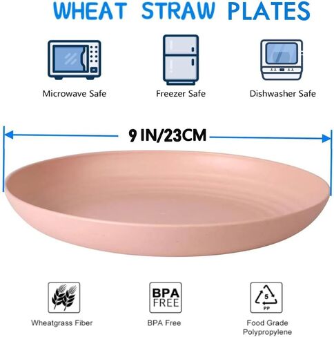 K Y KANGYUN Unbreakable Cereal Bowls - 24 oz Reusable Wheat Straw Bowl- Perfect for Serving Soup, Oatmeal, Pasta, Salad Camping, Picnic Bowls- Dishwasher & Microwave Safe - BPA Free, Sets for 4 in Saudi Arabia