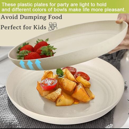 K Y KANGYUN Unbreakable Cereal Bowls - 24 oz Reusable Wheat Straw Bowl- Perfect for Serving Soup, Oatmeal, Pasta, Salad Camping, Picnic Bowls- Dishwasher & Microwave Safe - BPA Free, Sets for 4 in Saudi Arabia