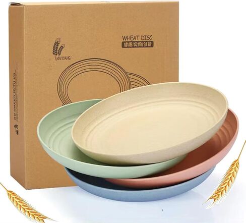 K Y KANGYUN Unbreakable Cereal Bowls - 24 oz Reusable Wheat Straw Bowl- Perfect for Serving Soup, Oatmeal, Pasta, Salad Camping, Picnic Bowls- Dishwasher & Microwave Safe - BPA Free, Sets for 4 in Saudi Arabia