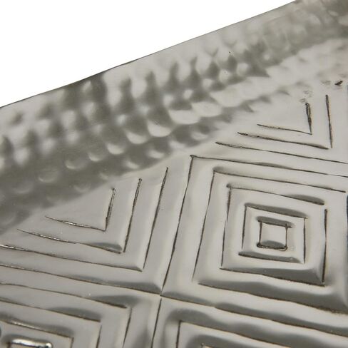 Creative Co-Op Aluminum Geometric Design, Antique Silver Finish Decorative Tray in Saudi Arabia