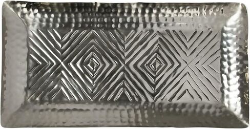 Creative Co-Op Aluminum Geometric Design, Antique Silver Finish Decorative Tray in Saudi Arabia
