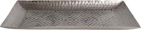 Creative Co-Op Aluminum Geometric Design, Antique Silver Finish Decorative Tray in Saudi Arabia