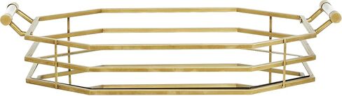 Deco 79 CosmoLiving by Cosmopolitan Metal Mirrored Tray, 27" x 16" x 6", Gold in Saudi Arabia