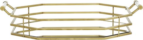 Deco 79 CosmoLiving by Cosmopolitan Metal Mirrored Tray, 27" x 16" x 6", Gold in Saudi Arabia