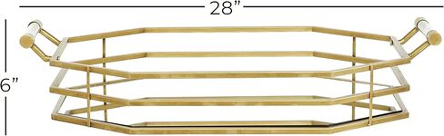 Deco 79 CosmoLiving by Cosmopolitan Metal Mirrored Tray, 27" x 16" x 6", Gold in Saudi Arabia