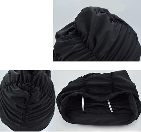 Pleated Swimming Cap Long Short Hair Swim Hat Beach Surfing Cap Elastic Shower Cap Turban Ears Protection Cap for Men Women in Saudi Arabia
