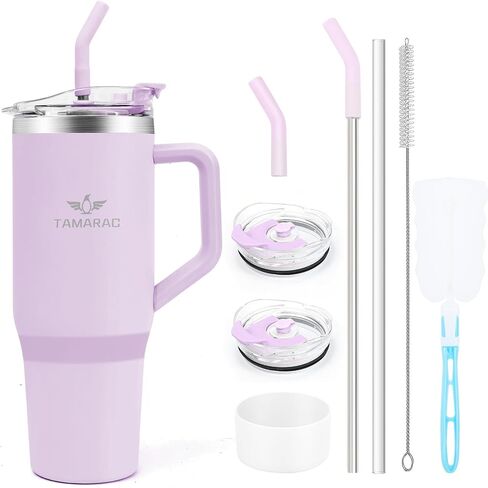 Tamarac 40 oz Tumbler With Handle and Straw Lid Double Wall Vacuum Reusable Stainless Steel Insulated Water Bottle Travel Mug Cup Gifts for Women Men in Saudi Arabia