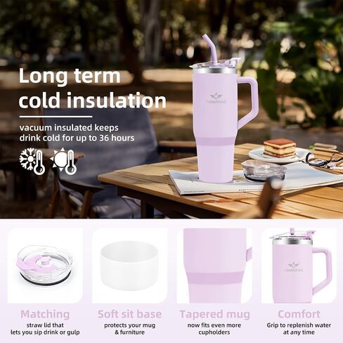 Tamarac 40 oz Tumbler With Handle and Straw Lid Double Wall Vacuum Reusable Stainless Steel Insulated Water Bottle Travel Mug Cup Gifts for Women Men in Saudi Arabia