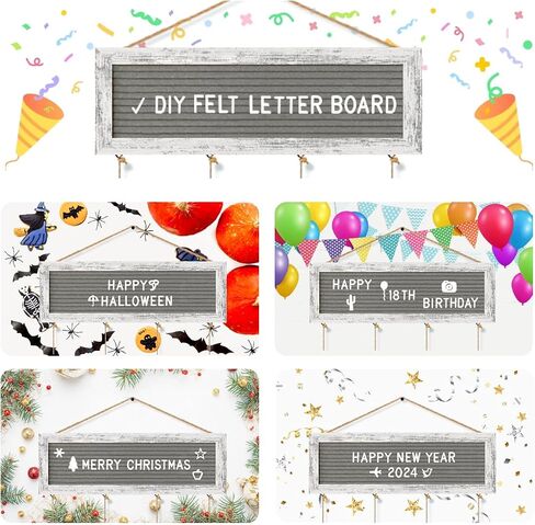 Collage Picture Frames for Wall, Multiple Polaroid Picture Display Felt Letter Board with 270 Letters and 30 Clips, Unique DIY Family Picture Frames Collage for Birthday Graduation Back to School in Saudi Arabia