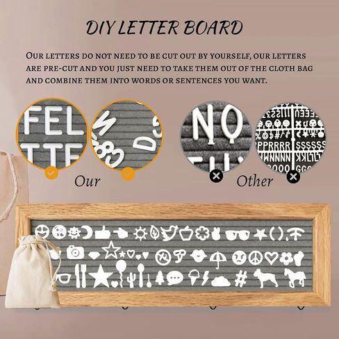 Collage Picture Frames for Wall, Multiple Polaroid Picture Display Felt Letter Board with 270 Letters and 30 Clips, Unique DIY Family Picture Frames Collage for Birthday Graduation Back to School in Saudi Arabia