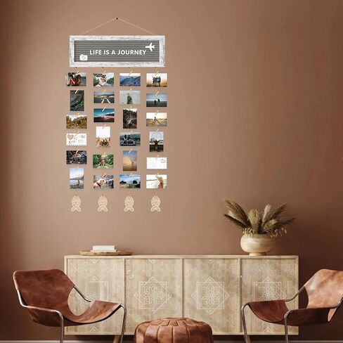 Collage Picture Frames for Wall, Multiple Polaroid Picture Display Felt Letter Board with 270 Letters and 30 Clips, Unique DIY Family Picture Frames Collage for Birthday Graduation Back to School in Saudi Arabia