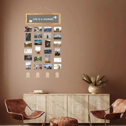 Collage Picture Frames for Wall, Multiple Polaroid Picture Display Felt Letter Board with 270 Letters and 30 Clips, Unique DIY Family Picture Frames Collage for Birthday Graduation Back to School in Saudi Arabia