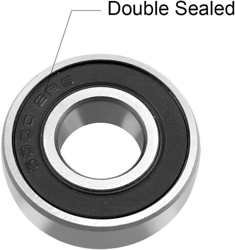 uxcell 6000-2RS Deep Groove Ball Bearing Double Sealed 180100, 10mmx26mmx8mm Chrome Steel Bearings, 1-Pack in Saudi Arabia