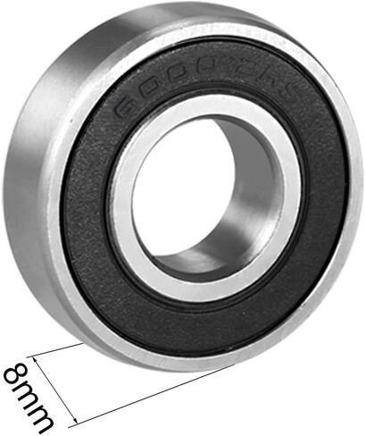 uxcell 6000-2RS Deep Groove Ball Bearing Double Sealed 180100, 10mmx26mmx8mm Chrome Steel Bearings, 1-Pack in Saudi Arabia