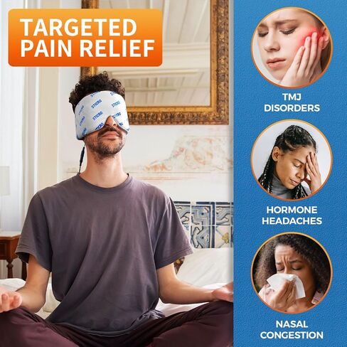 قناع الوجه الساخن الكبير جدًا من ستيكرو لتخفيف جفاف العيون والجيوب الأنفية، وسادة تدفئة الوجه فائقة النعومة للصداع النصفي وصداع التوتر وتخفيف آلام المفصل الفكي الصدغي - 3 إعدادات للحرارة و5 إعدادات للمؤقت in Kuwait