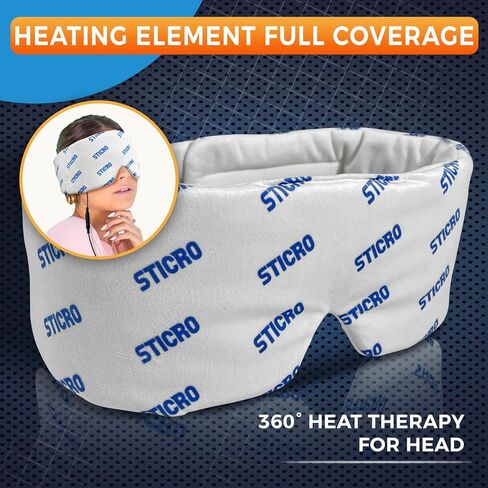 قناع الوجه الساخن الكبير جدًا من ستيكرو لتخفيف جفاف العيون والجيوب الأنفية، وسادة تدفئة الوجه فائقة النعومة للصداع النصفي وصداع التوتر وتخفيف آلام المفصل الفكي الصدغي - 3 إعدادات للحرارة و5 إعدادات للمؤقت in Kuwait