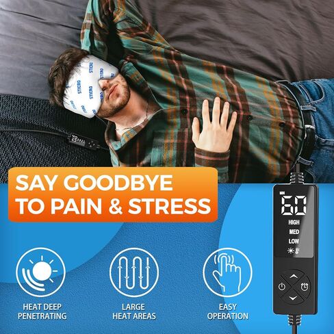 قناع الوجه الساخن الكبير جدًا من ستيكرو لتخفيف جفاف العيون والجيوب الأنفية، وسادة تدفئة الوجه فائقة النعومة للصداع النصفي وصداع التوتر وتخفيف آلام المفصل الفكي الصدغي - 3 إعدادات للحرارة و5 إعدادات للمؤقت in Kuwait