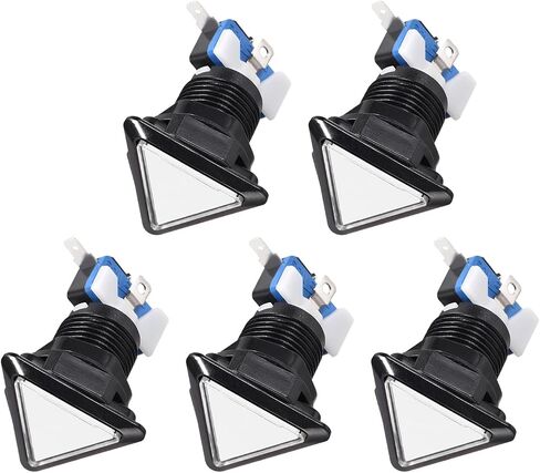 Game Push Buttons Triangle Push Switches LED Light with Micro Switches [for Arcade Game] 39x39x39mm White 5 in Saudi Arabia