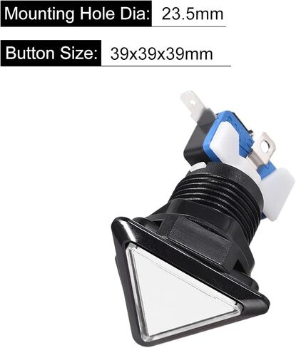 Game Push Buttons Triangle Push Switches LED Light with Micro Switches [for Arcade Game] 39x39x39mm White 5 in Saudi Arabia