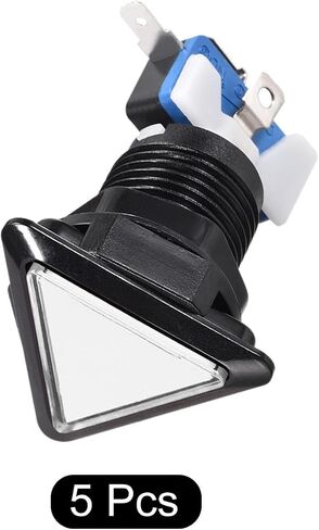 Game Push Buttons Triangle Push Switches LED Light with Micro Switches [for Arcade Game] 39x39x39mm White 5 in Saudi Arabia