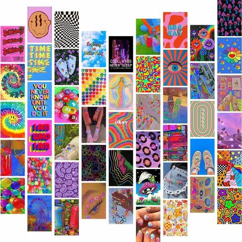 WOKEIO Wall Collage Kit Aesthetic Picures, Room Decor Aesthetic Collage Picture Wall Decor for Teen Girls Room Bedroom Dorm (Vintage) in Saudi Arabia