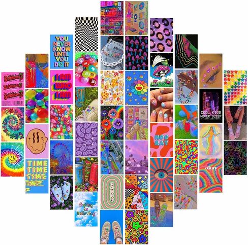 WOKEIO Wall Collage Kit Aesthetic Picures, Room Decor Aesthetic Collage Picture Wall Decor for Teen Girls Room Bedroom Dorm (Vintage) in Saudi Arabia
