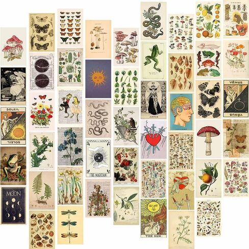 WOKEIO Wall Collage Kit Aesthetic Picures, Room Decor Aesthetic Collage Picture Wall Decor for Teen Girls Room Bedroom Dorm (Vintage) in Saudi Arabia