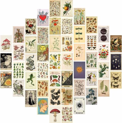 WOKEIO Wall Collage Kit Aesthetic Picures, Room Decor Aesthetic Collage Picture Wall Decor for Teen Girls Room Bedroom Dorm (Vintage) in Saudi Arabia