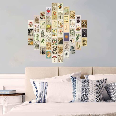WOKEIO Wall Collage Kit Aesthetic Picures, Room Decor Aesthetic Collage Picture Wall Decor for Teen Girls Room Bedroom Dorm (Vintage) in Saudi Arabia