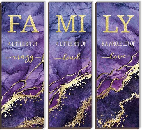 3 PCS Blue Gold Bathroom Decor Family Wall Signs Blue And Gold Wooden Wall Art Inspirational a Little Bit of Crazy Loud Love Rustic Wall Decor for Living Bathroom Bedroom(Blue Gold 12x4") in Saudi Arabia