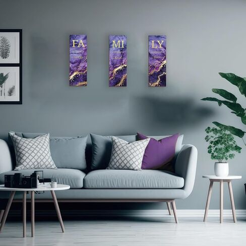 3 PCS Blue Gold Bathroom Decor Family Wall Signs Blue And Gold Wooden Wall Art Inspirational a Little Bit of Crazy Loud Love Rustic Wall Decor for Living Bathroom Bedroom(Blue Gold 12x4") in Saudi Arabia