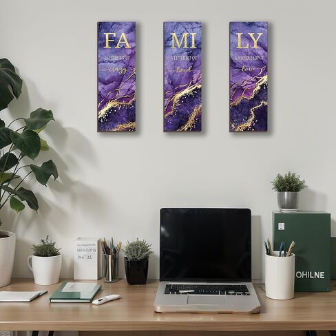 3 PCS Blue Gold Bathroom Decor Family Wall Signs Blue And Gold Wooden Wall Art Inspirational a Little Bit of Crazy Loud Love Rustic Wall Decor for Living Bathroom Bedroom(Blue Gold 12x4") in Saudi Arabia