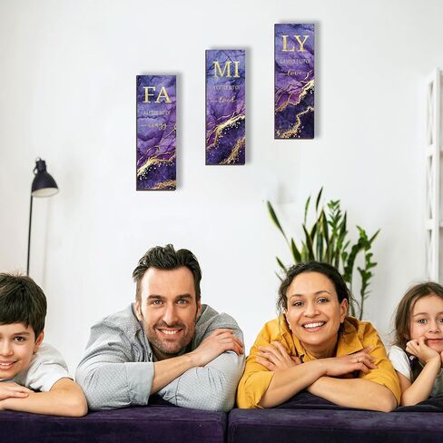 3 PCS Blue Gold Bathroom Decor Family Wall Signs Blue And Gold Wooden Wall Art Inspirational a Little Bit of Crazy Loud Love Rustic Wall Decor for Living Bathroom Bedroom(Blue Gold 12x4") in Saudi Arabia